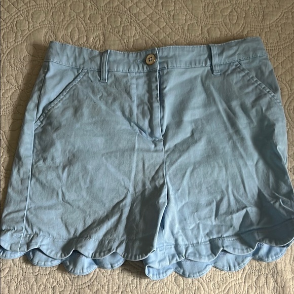 Light Blue Scalloped Girl’s Shorts - Picture 1 of 3